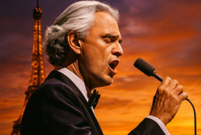 El cantante Andrea Bocelli en Paris